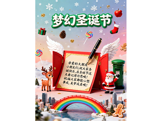 既梦AI设计梦幻圣诞节主题海报/AIGC高清创意圣诞海报