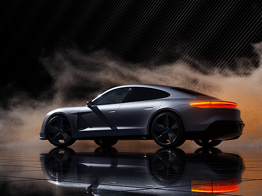 保时捷taycan渲染