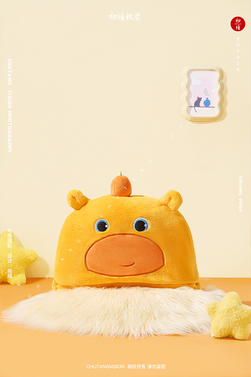 水豚噜噜毛毯/文创IP产品周边产品拍摄◆初塘视觉（图ZNDAwNDQ2NDc2） - 产品摄影 - 站酷设计师初塘视觉原创素材 - 站酷ZCOOL