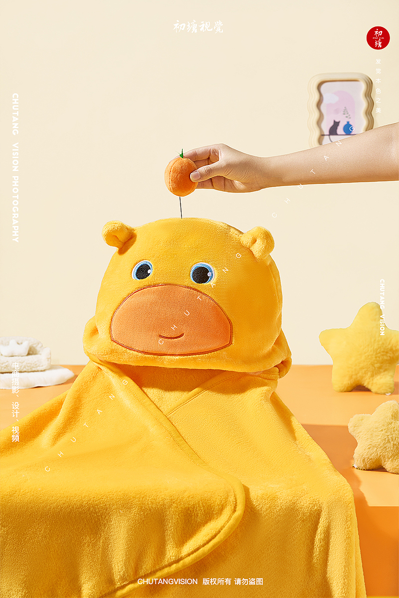 水豚噜噜毛毯/文创IP产品周边产品拍摄◆初塘视觉（图ZNDAwNDQ2NDgw） - 产品摄影 - 站酷设计师初塘视觉原创素材 - 站酷ZCOOL