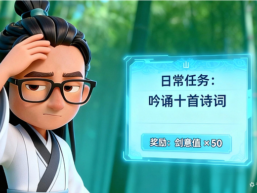 自制ai修仙小短片《文心系统：书生的逆袭》