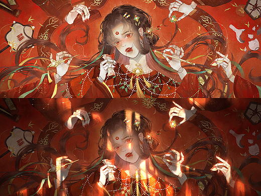 国风十二色拟人——胭脂