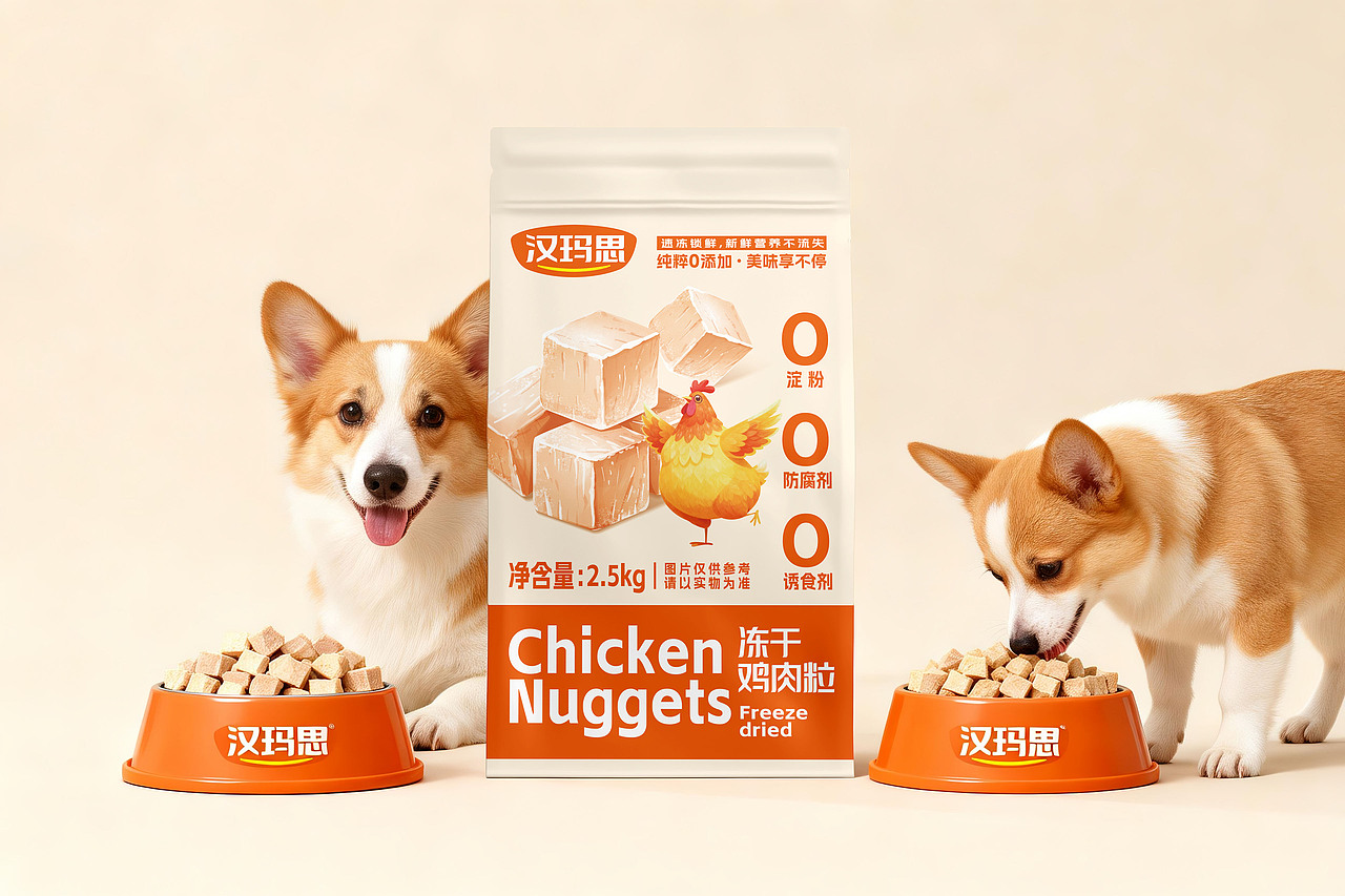 宠物零食-冻干鸡肉粒（图ZNDAwNDgyNjYw） - 包装 - 站酷设计师懒猫会设计原创素材 - 站酷ZCOOL