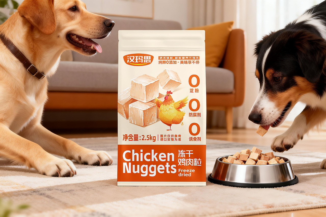 宠物零食-冻干鸡肉粒（图ZNDAwNDgyNjcy） - 包装 - 站酷设计师懒猫会设计原创素材 - 站酷ZCOOL