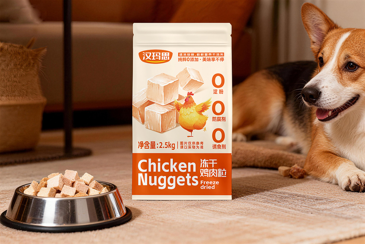 宠物零食-冻干鸡肉粒（图ZNDAwNDgyNjc2） - 包装 - 站酷设计师懒猫会设计原创素材 - 站酷ZCOOL
