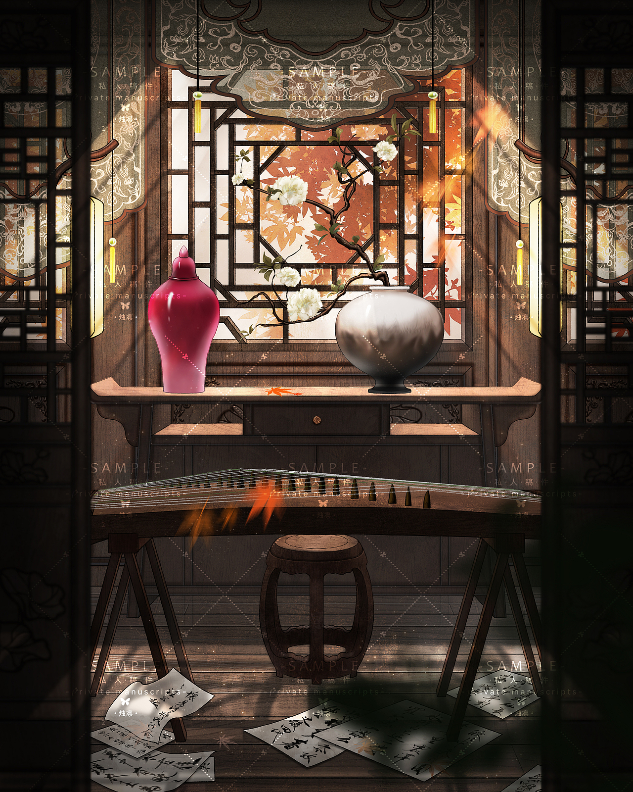 古风原创宫斗小景系列（四）（图ZNDAwNDg0MDY4） - 商业插画 - 站酷设计师烛凛原创素材 - 站酷ZCOOL