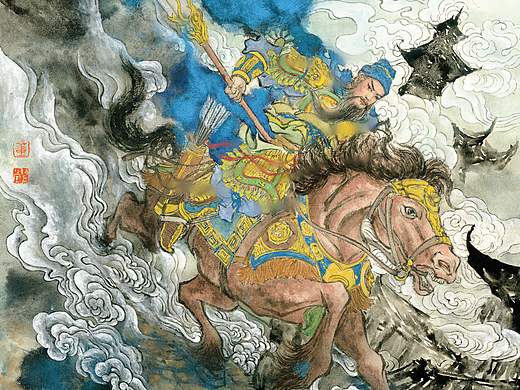 水浒-梁山五虎将之关胜（个人主页-ZNzI5NDQyNDg=） - 绘画 - 站酷设计师画家董洁莹原创素材 - 站酷ZCOOL