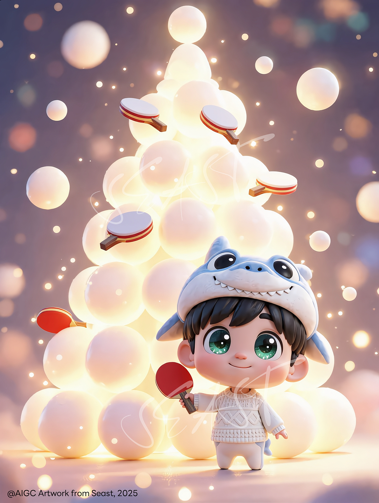 孙颖莎数字人圣诞创意设计（图ZNDAwNDk4MTMy） - AI作品 - 站酷设计师普雷尔Seast原创素材 - 站酷ZCOOL