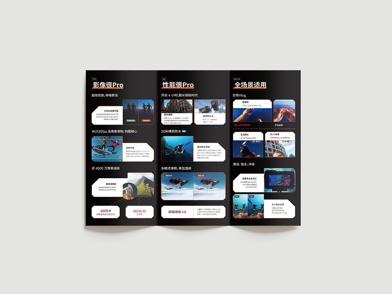 DJI Osmo Action 5 Pro三折页宣传（图ZNDAwNTA5NDM2） - 宣传物料 - 站酷设计师林止i原创素材 - 站酷ZCOOL
