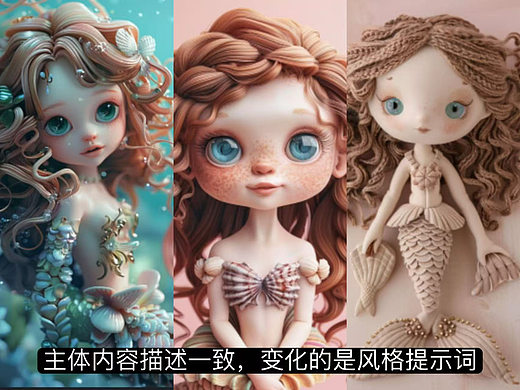 小美人鱼各种材质玩偶设计