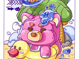 夏日柴柴/要和柴柴一起来沙滩踩浪花吗