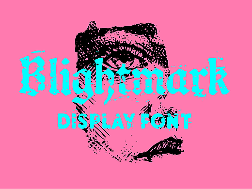 6款复古粗犷朋克重金属哥特海报封面标题装饰英文字体