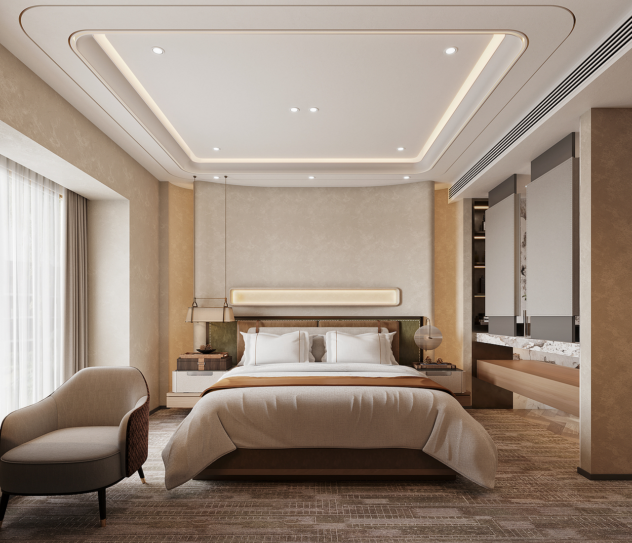 酒店客房效果案例（图ZNDAwNTMwMzUy） - 商业空间设计 - 站酷设计师静怡设计原创素材 - 站酷ZCOOL