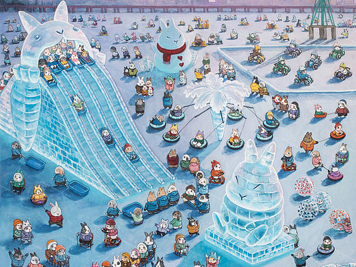 《行旅圖·松花江》（个人主页-ZNzI5NDk3MTY=） - 艺术插画 - 站酷设计师程靖Jinn原创素材 - 站酷ZCOOL