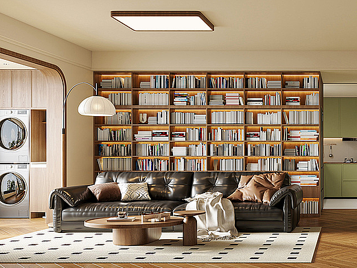 满墙的书是家里最好的装饰，中古的兼容性非常的高