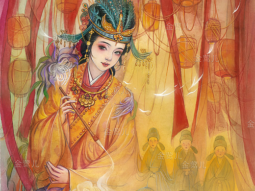 红楼梦-贾元春之元春省亲（个人主页-ZNzI5NDk5OTI=） - 艺术插画 - 站酷设计师金莺儿原创素材 - 站酷ZCOOL
