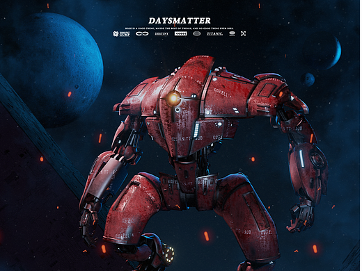 机甲做旧海报渲染