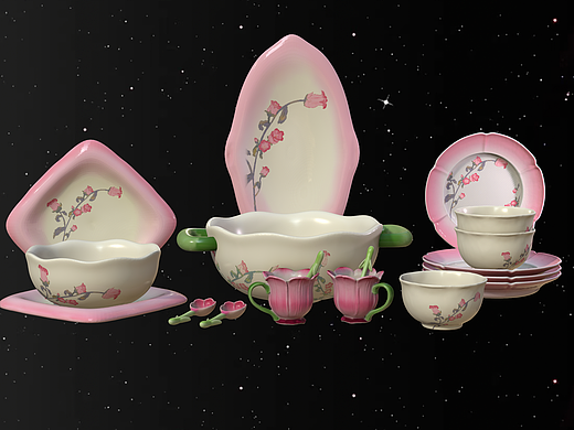 铃兰花陶瓷餐具设计