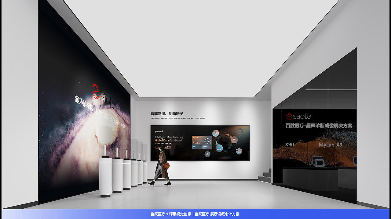 鱼跃医疗 x 译展视觉创意｜鱼跃医疗 展厅设概念计方案（图ZNDAwNTY3MDY0） - 展陈设计 - 站酷设计师译展视觉创意原创素材 - 站酷ZCOOL