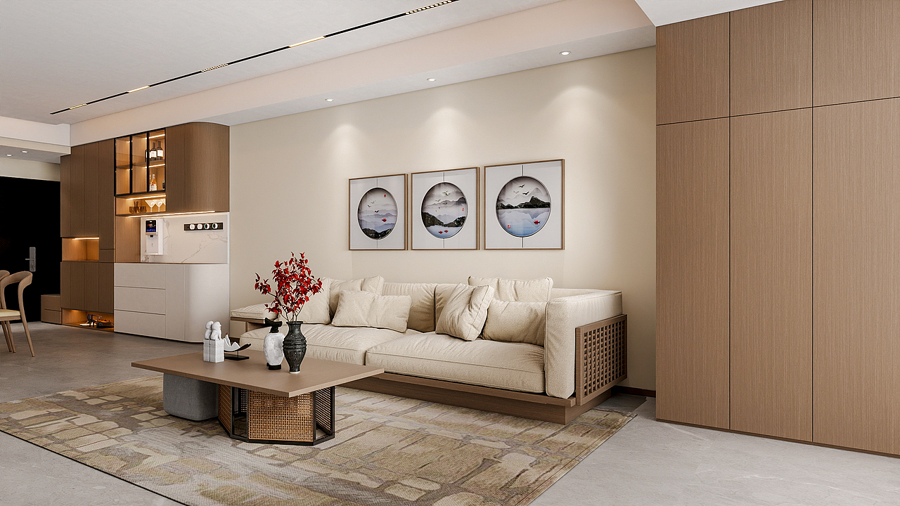 四川岳池香水湾（116平方简约中式三居室）（图ZNDAwNTY5OTQw） - 家装设计 - 站酷设计师设计师成爽原创素材 - 站酷ZCOOL