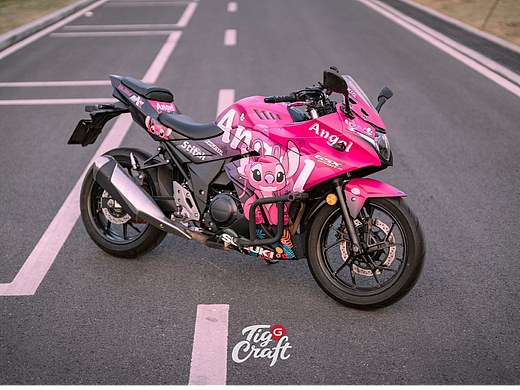 豪爵铃木GSX250R版画-星际宝贝-史迪奇-安琪涂装