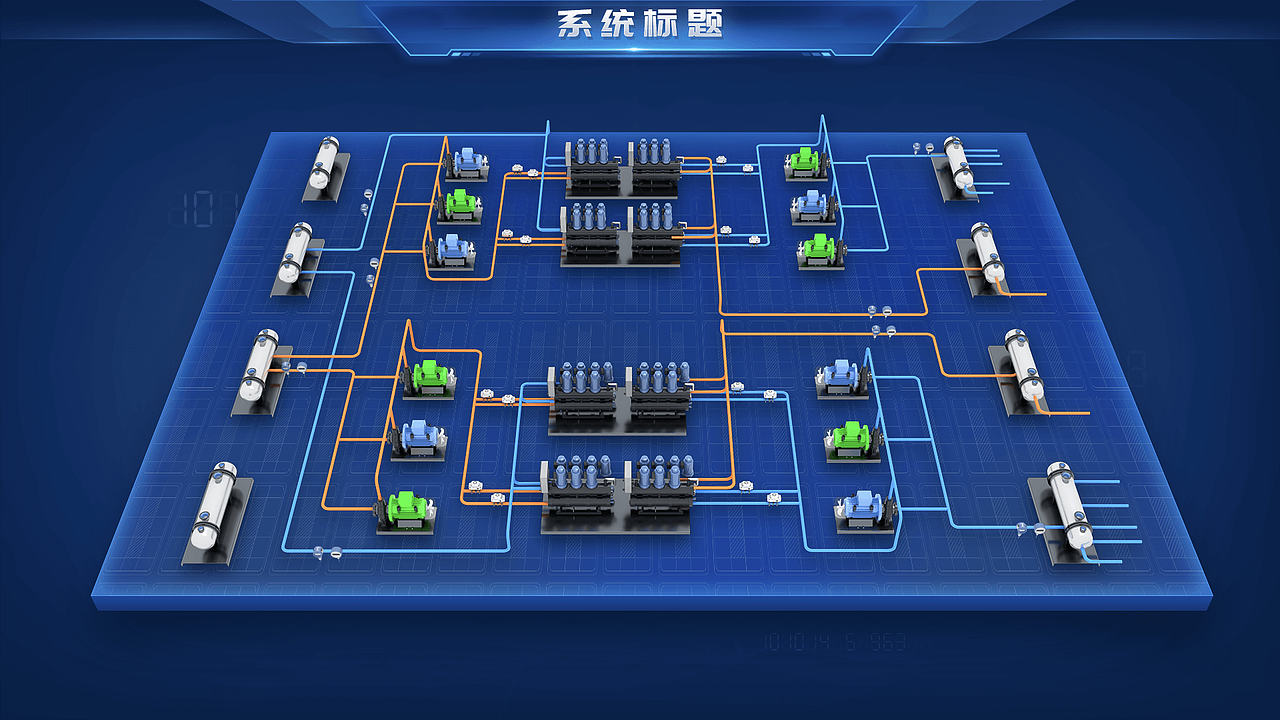 机组泵温湿度传感中顺阀门组态生产工艺图（图ZNDAwNTg5NzA0） - 软件界面 - 站酷设计师小美UI设计工作室原创素材 - 站酷ZCOOL