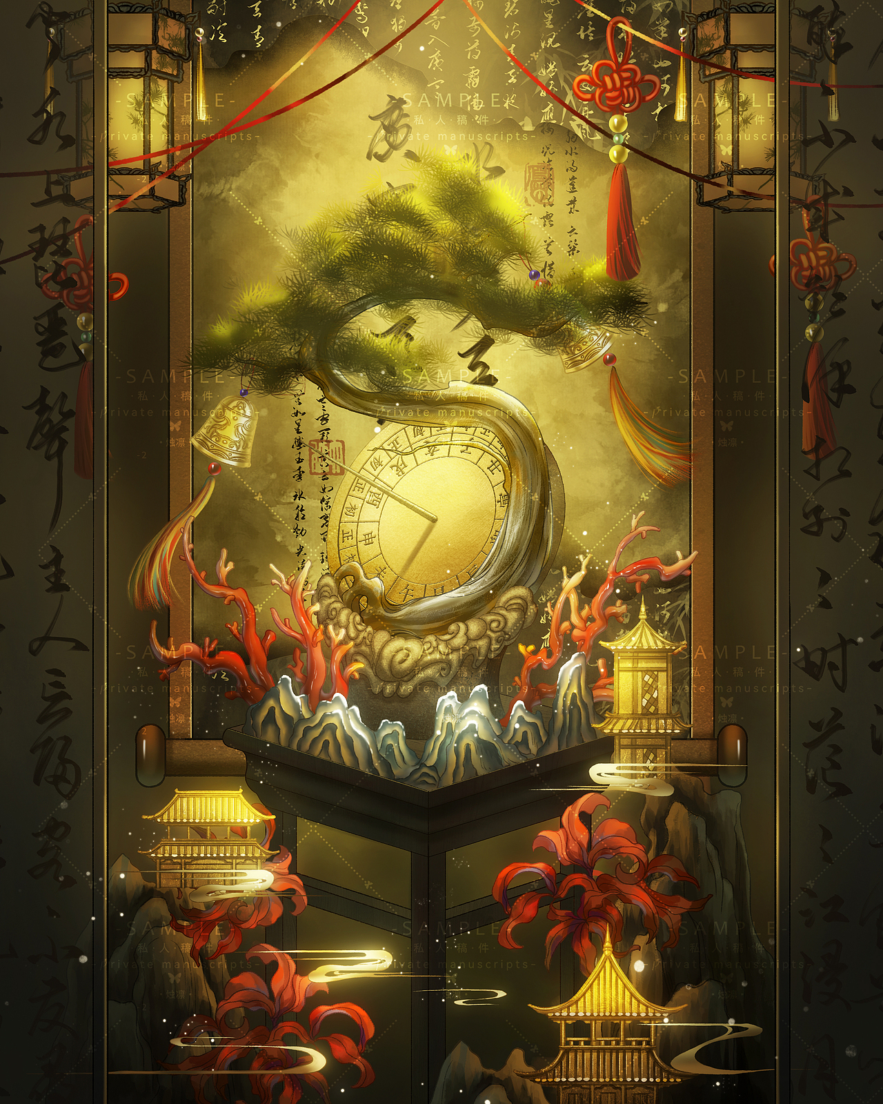 古风原创宫斗小景系列（六）（图ZNDAwNjQ0ODEy） - 商业插画 - 站酷设计师烛凛原创素材 - 站酷ZCOOL