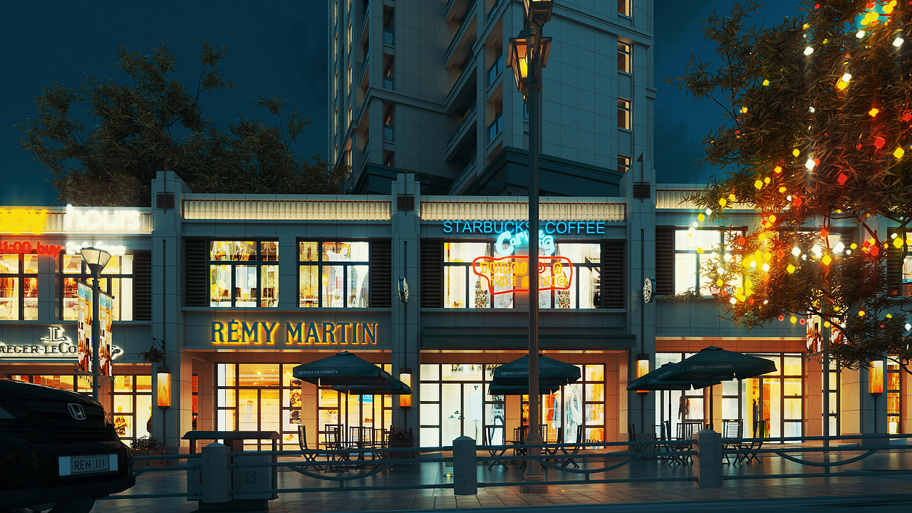 霓虹闪烁的都市夜景-夜幕下的商业街区（图ZNDAwNjcwMjAw） - 商业空间设计 - 站酷设计师林大帅设计原创素材 - 站酷ZCOOL