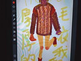 画一张绝对喜欢啲红棕色毛衣。