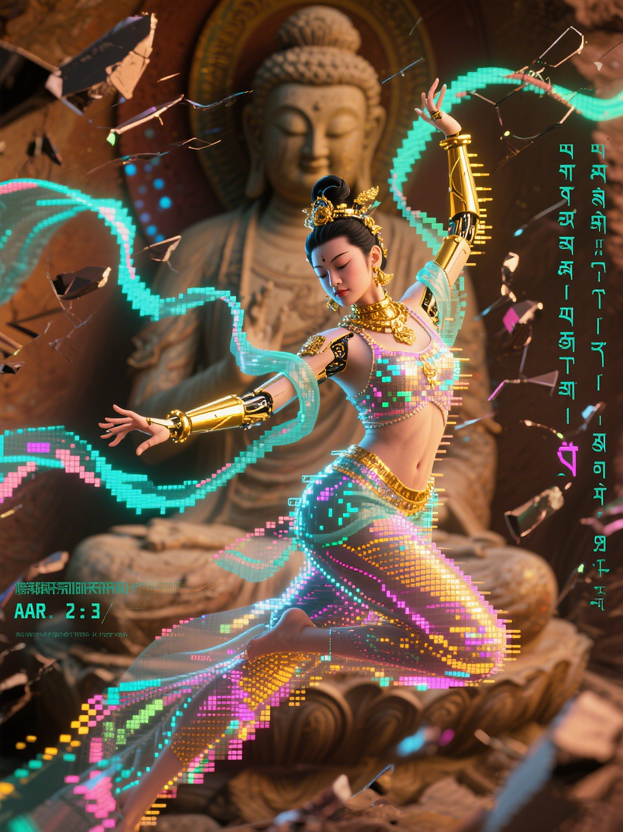 敦煌：2099（图ZNDAwNzAxNzMy） - AI作品 - 站酷设计师筑梦传媒原创素材 - 站酷ZCOOL