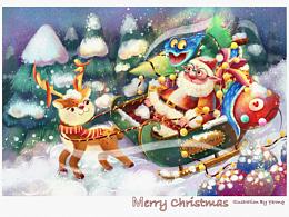 原創(chuàng)兒插繪本場(chǎng)景-圣誕節(jié)?????