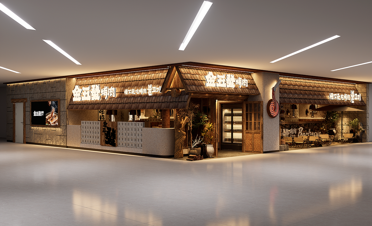 金五發烤肉店（图ZNDAwNzA4MDQ4） - 酒店餐饮设计 - 站酷设计师钟华设计原创素材 - 站酷ZCOOL