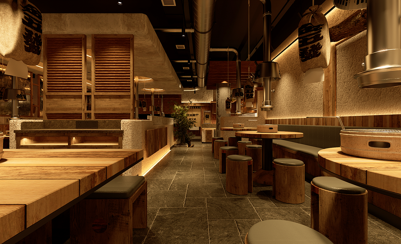 金五發烤肉店（图ZNDAwNzA4MDQw） - 酒店餐饮设计 - 站酷设计师钟华设计原创素材 - 站酷ZCOOL