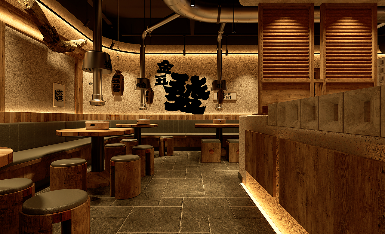 金五發烤肉店（图ZNDAwNzA4MDA0） - 酒店餐饮设计 - 站酷设计师钟华设计原创素材 - 站酷ZCOOL