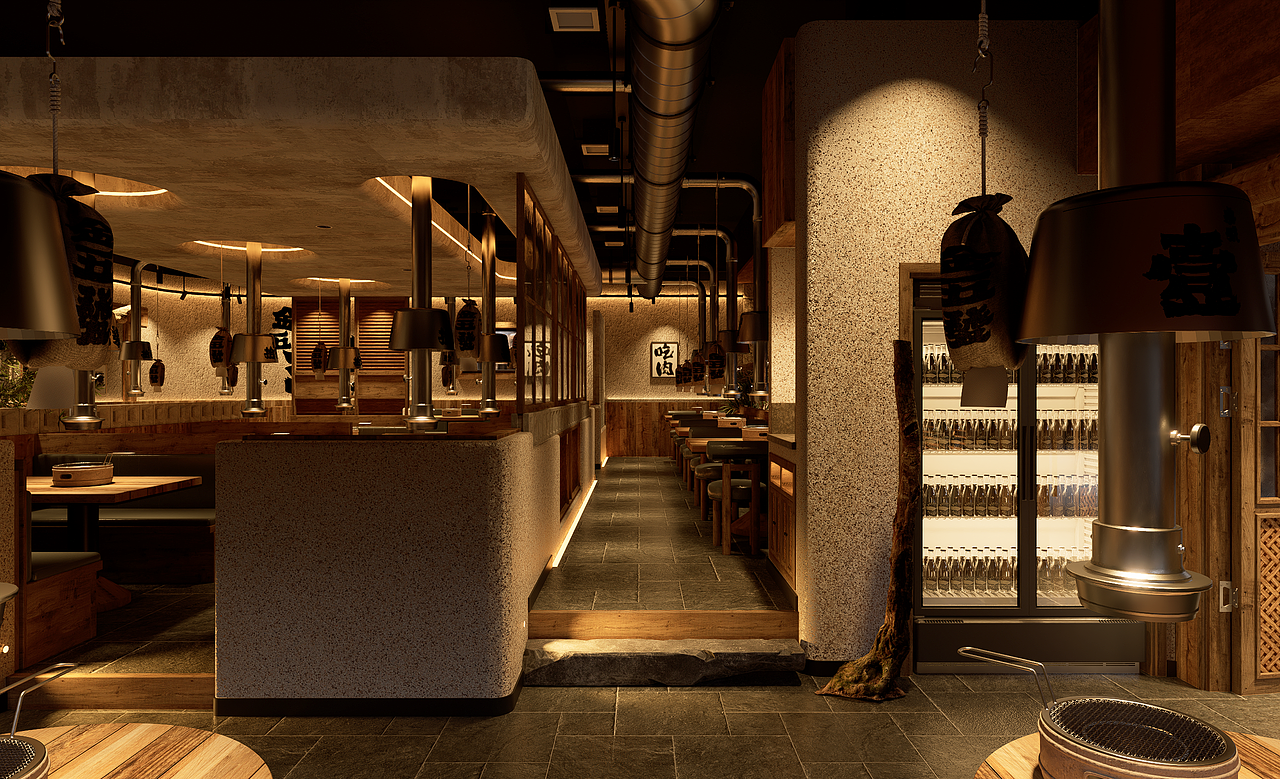 金五發烤肉店（图ZNDAwNzA4MDM2） - 酒店餐饮设计 - 站酷设计师钟华设计原创素材 - 站酷ZCOOL