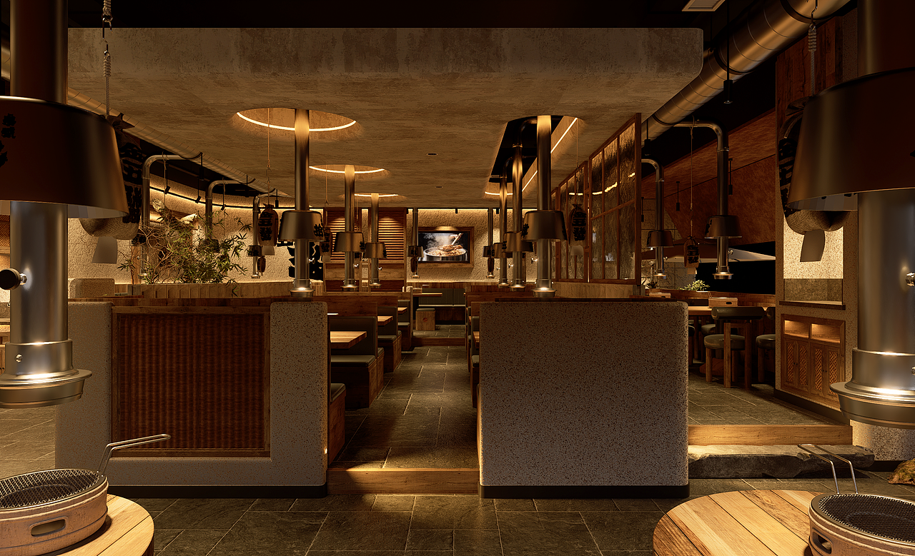 金五發烤肉店（图ZNDAwNzA4MDI4） - 酒店餐饮设计 - 站酷设计师钟华设计原创素材 - 站酷ZCOOL