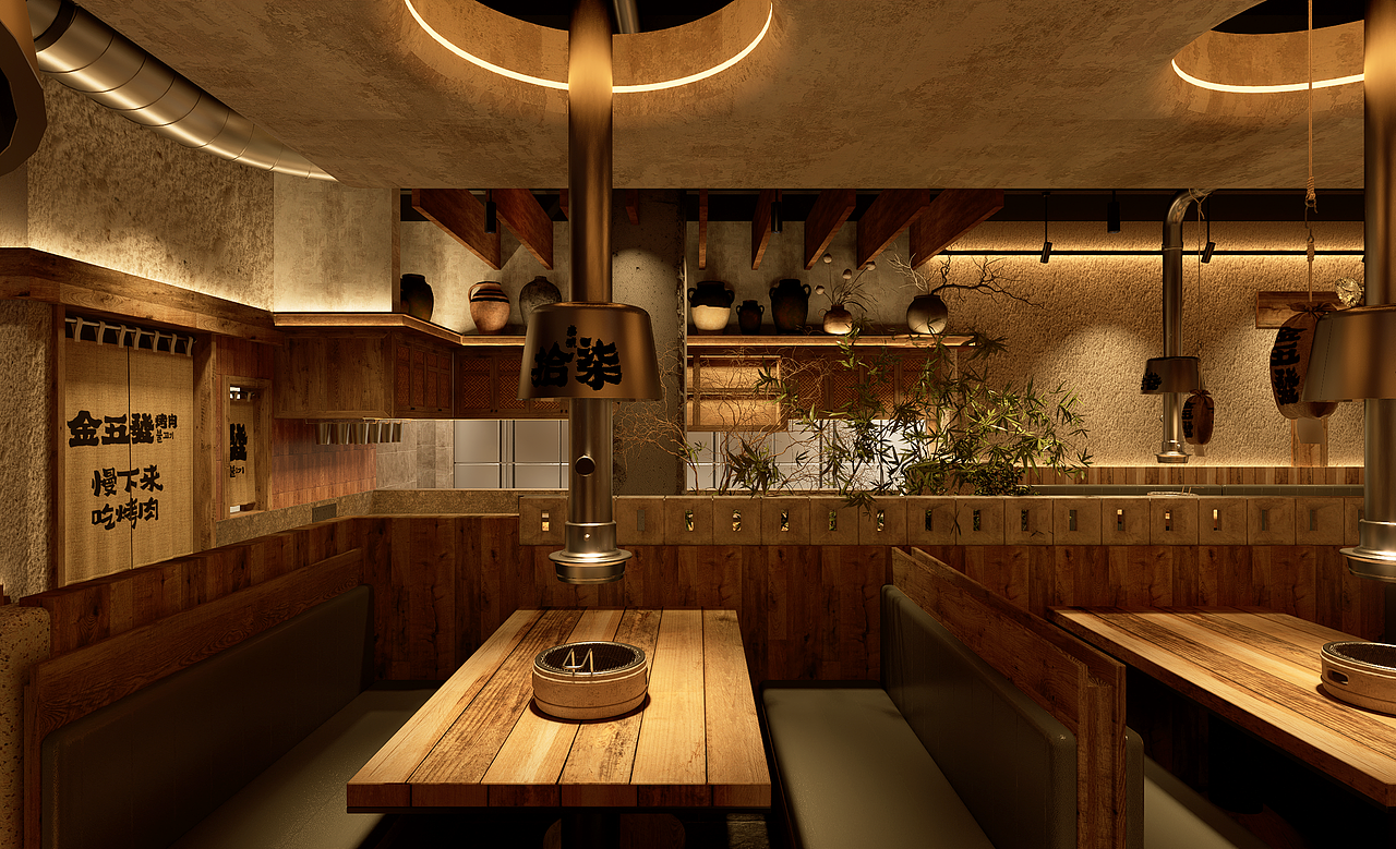 金五發烤肉店（图ZNDAwNzA4MDYw） - 酒店餐饮设计 - 站酷设计师钟华设计原创素材 - 站酷ZCOOL