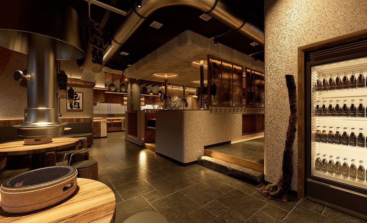 金五發烤肉店（图ZNDAwNzA4MDY0） - 酒店餐饮设计 - 站酷设计师钟华设计原创素材 - 站酷ZCOOL