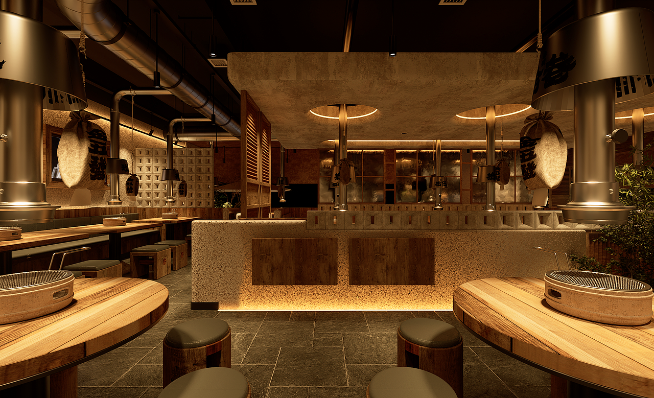 金五發烤肉店（图ZNDAwNzA4MDcy） - 酒店餐饮设计 - 站酷设计师钟华设计原创素材 - 站酷ZCOOL