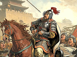 走麦城，擒贼擒王，成语插画，写实插画，肖刚漫画插画