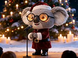 《圣诞树、雪花、蜡烛光…还有一只为你唱歌的考拉》