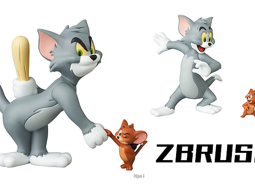 ZBrush-猫和老鼠tom和小Jerry模型制作教程。