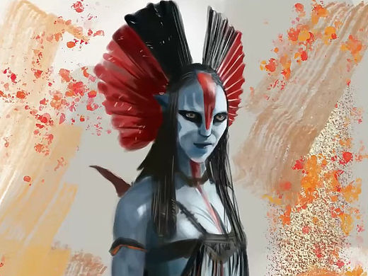 再画一下《阿凡达3》里的反派女；瓦朗