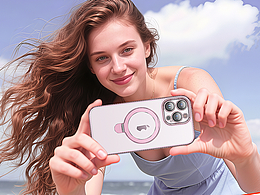 亚马逊 电镀边框支架手机壳 渲染图