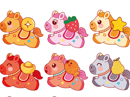 马儿卡通IP生肖插画设计