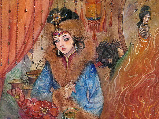红楼梦-王熙凤（个人主页-ZNzI5NzIxNTI=） - 艺术插画 - 站酷设计师金莺儿原创素材 - 站酷ZCOOL