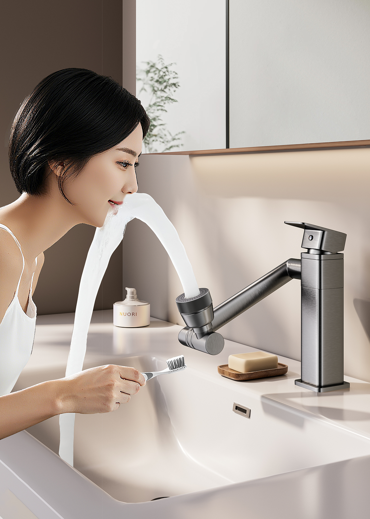 卫浴水龙头渲染（图ZNDAwNzY0MTI4） - 生活用品 - 站酷设计师光线追踪原创素材 - 站酷ZCOOL