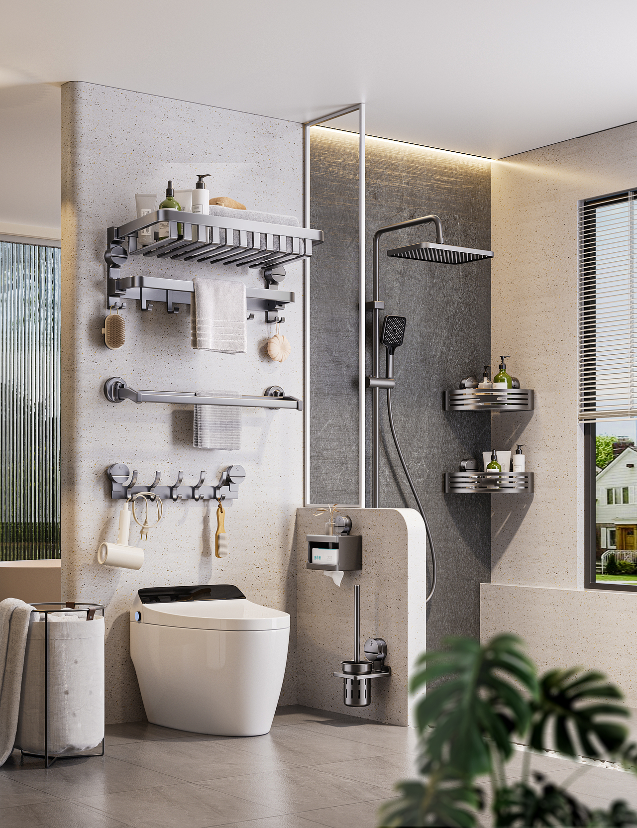 近一年的卫浴置物架渲染（图ZNDAwNzY1MDM2） - 产品 - 站酷设计师光线追踪原创素材 - 站酷ZCOOL