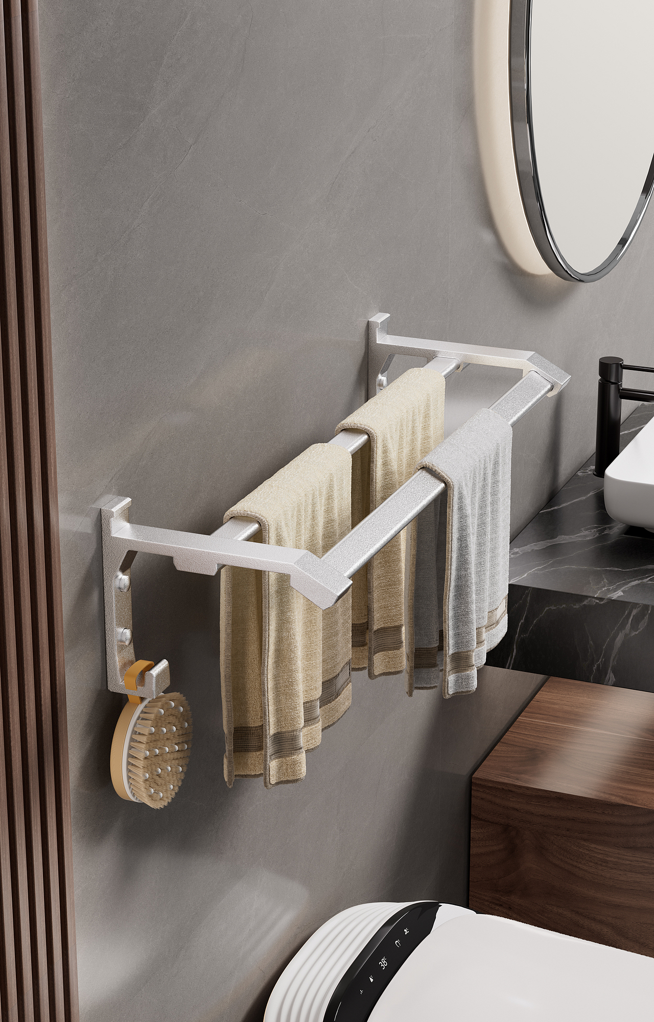 近一年的卫浴置物架渲染（图ZNDAwNzY1MTEy） - 产品 - 站酷设计师光线追踪原创素材 - 站酷ZCOOL