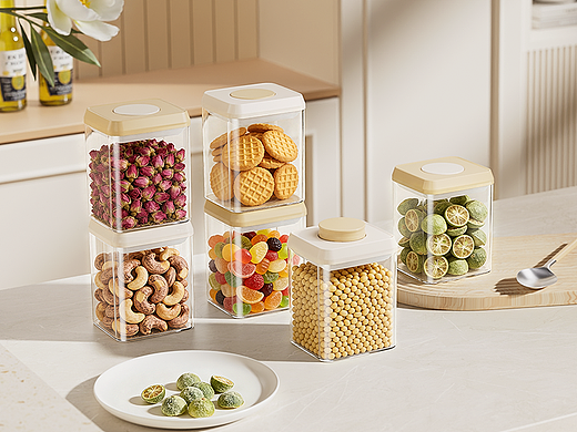 按压式密封罐详情渲染设计